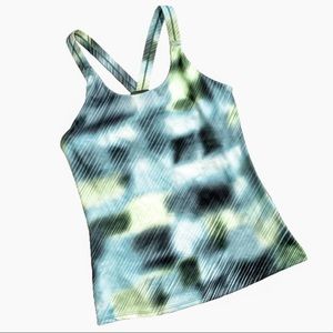 Athleta Blue & Green Workout Tank Top sz M